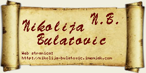 Nikolija Bulatović vizit kartica
